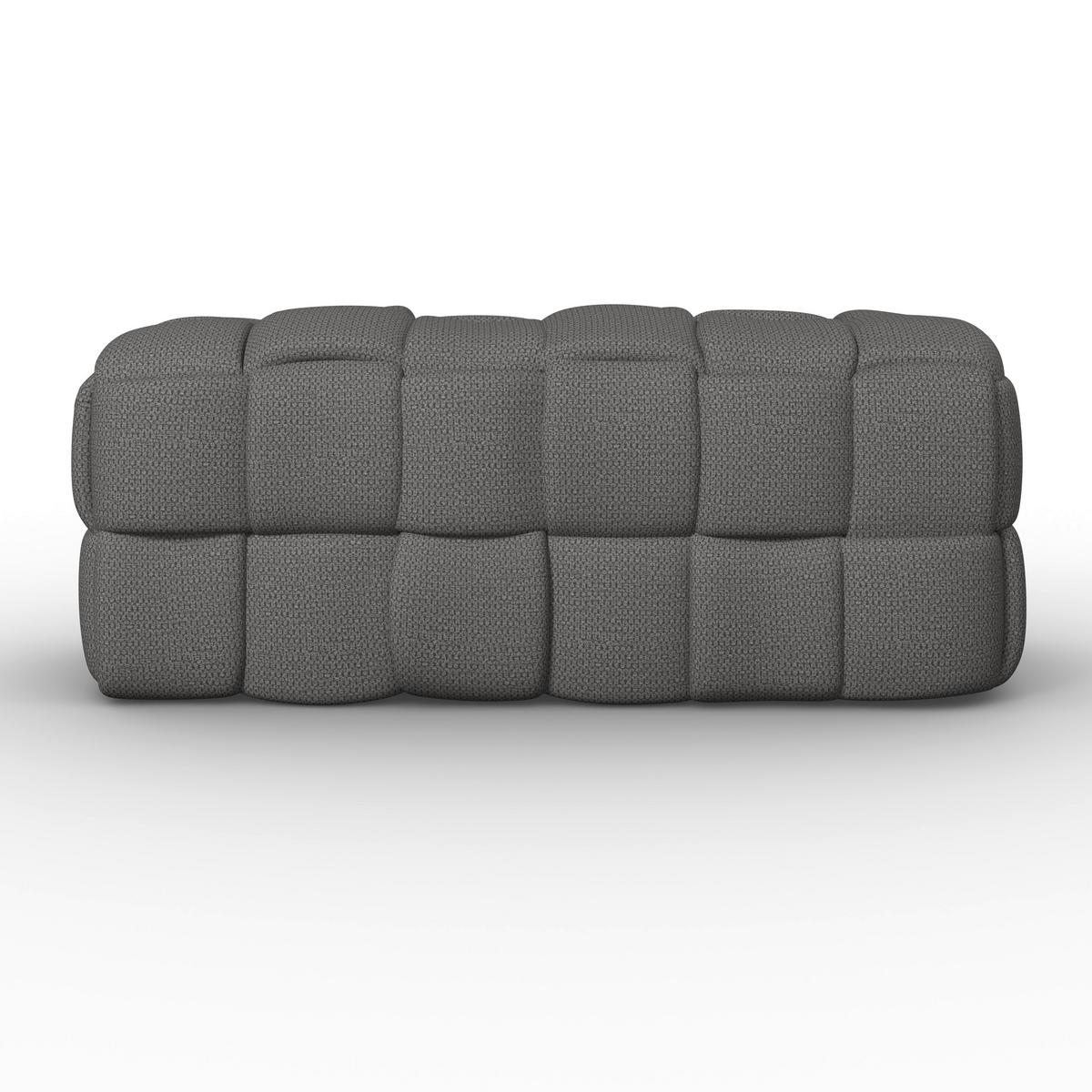 Bettbank Ella Bouclé Dunkelgrau - Dunkelgrau/Schwarz, MODERN, Holz/Kunststoff (110/45/45cm) - Bessagi Home