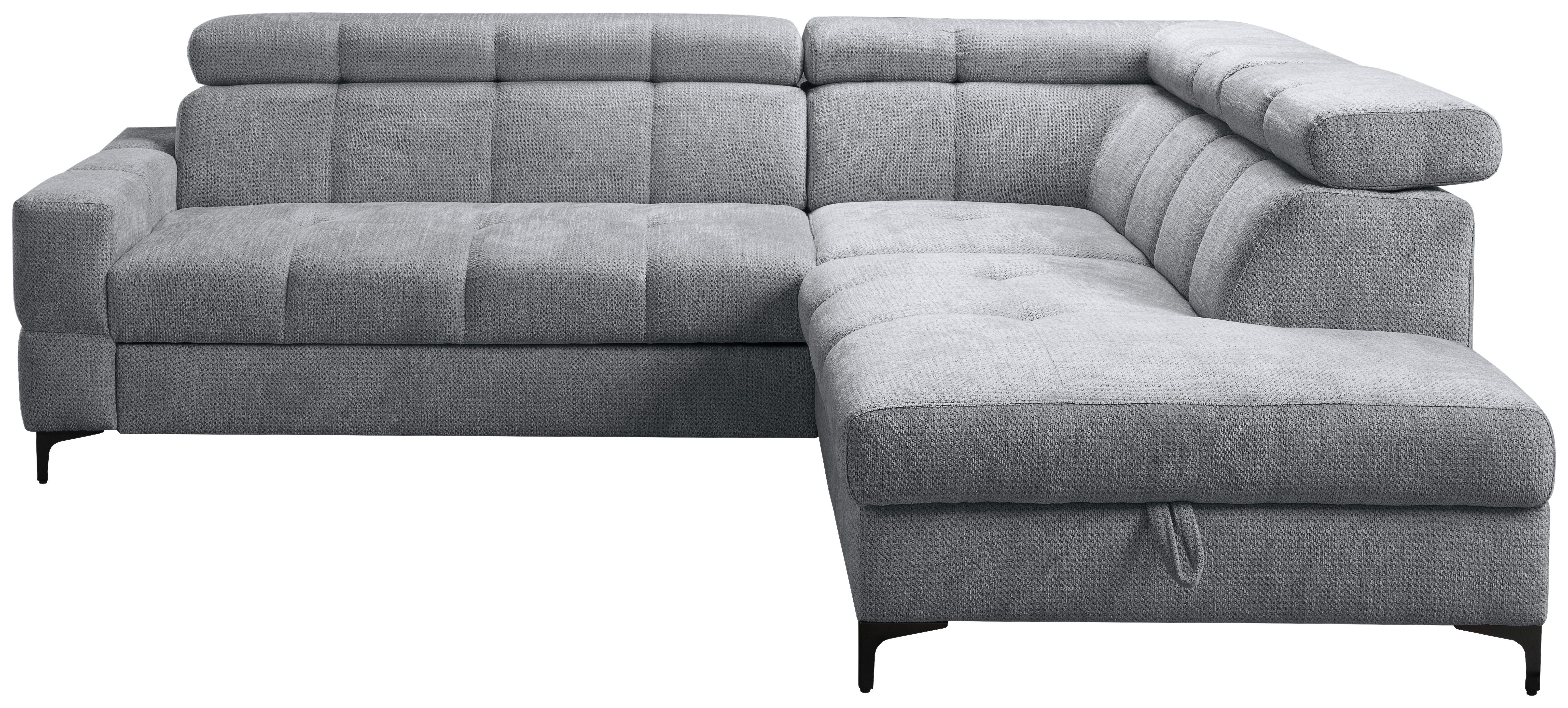 Kutna Garnitura Leno - siva/crna, Moderno, drvni materijal/tekstil (254/79-95/212cm) - Modern Living