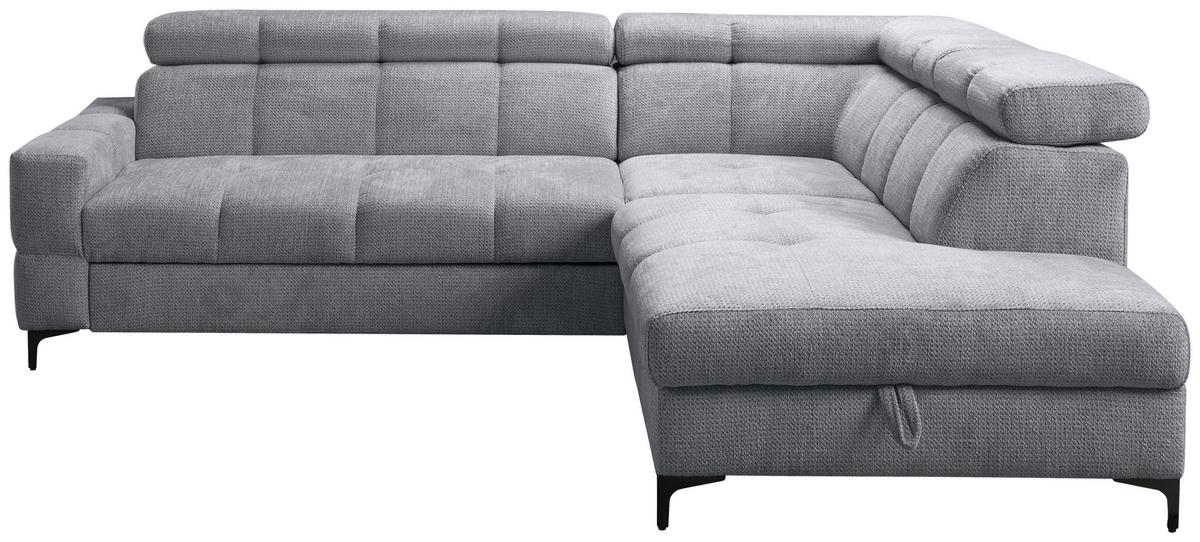 Kutna Garnitura Leno - siva/crna, Moderno, drvni materijal/tekstil (254/79-95/212cm) - Modern Living