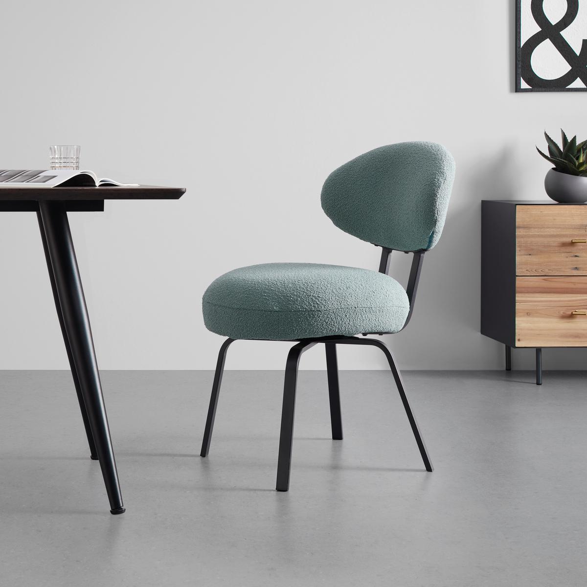 Stuhl in Petrol - Petrol/Schwarz, Modern, Textil/Metall (51/84/66cm) - Mömax