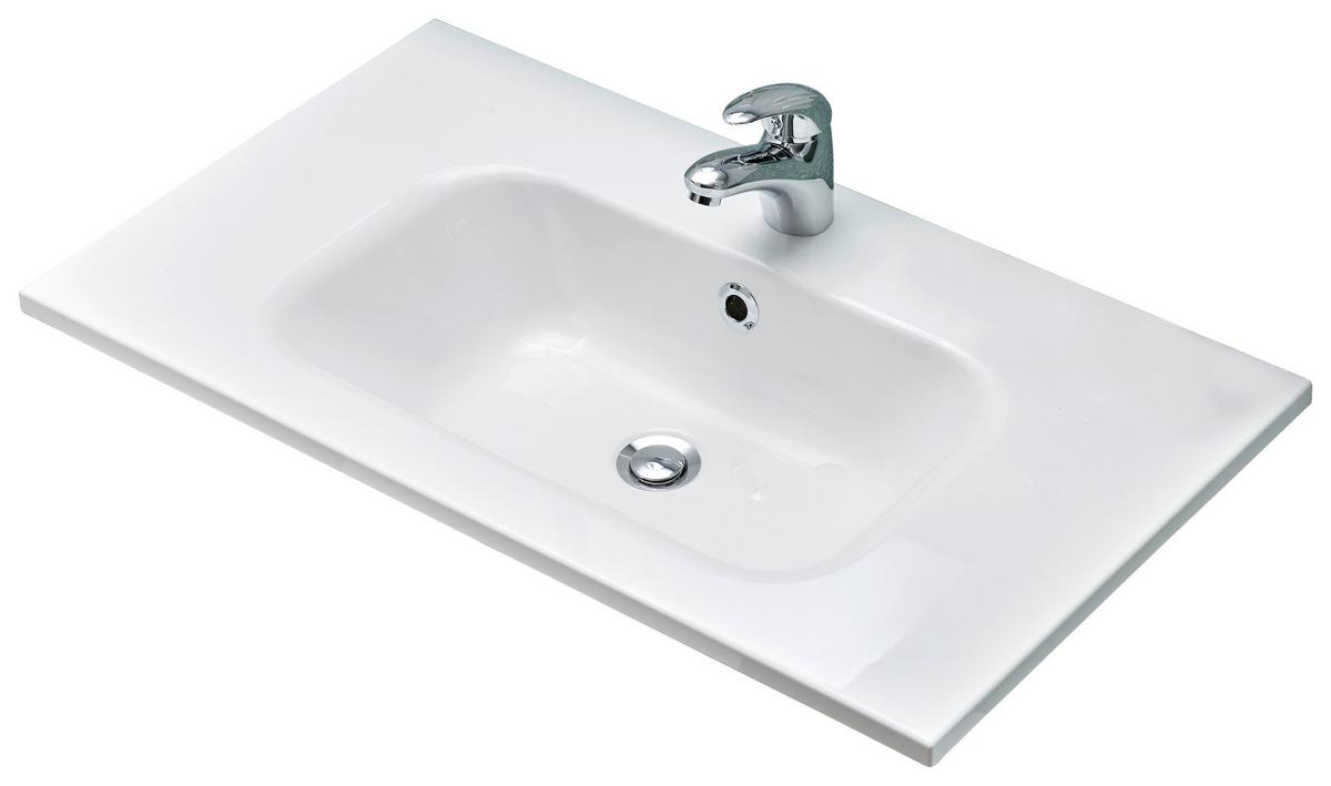 Mosdókagyló Luga - fehér, Modern, kő (61/2/46cm)