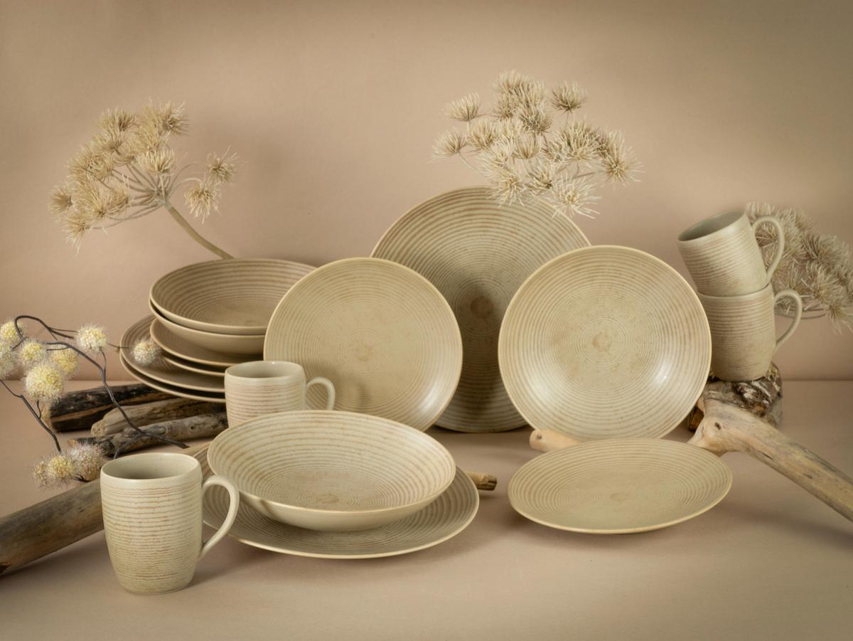 Kombinirani Servis Catania Sand, 16-Delni - peščene barve, Design, keramika - Creatable