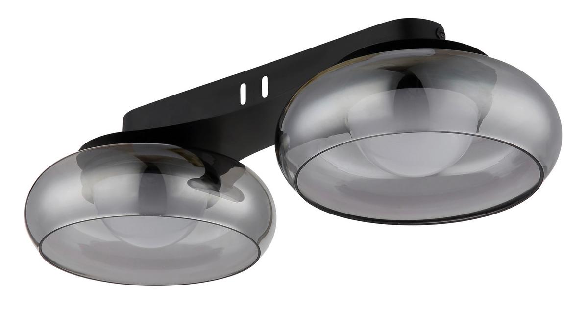 Led Stropna Svjetiljka Carlene - bijela/siva, Design, staklo/metal (45/20/10cm) - Globo