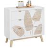COMMODE LEAFS - Wit/Natuurlijke kleuren, Lifestyle, Houtcomposiet/Hout (80/76/34cm) - Mömax