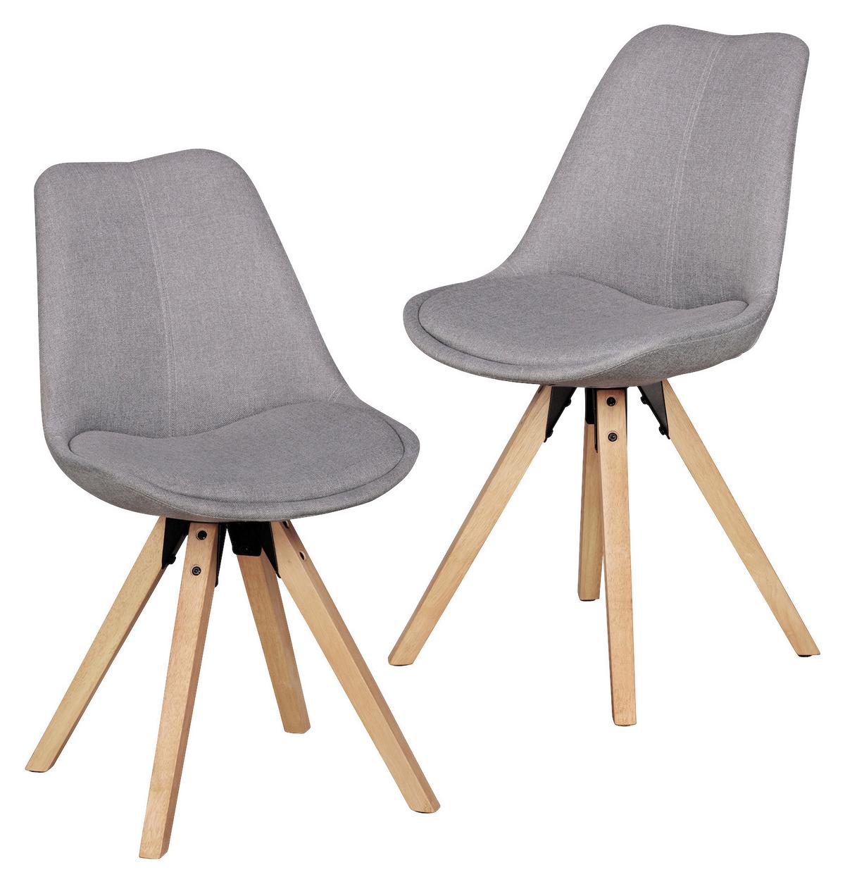 Set Stolov Lima - siva/barve hrasta, Design, umetna masa/tekstil (48/89/42cm) - MID.YOU