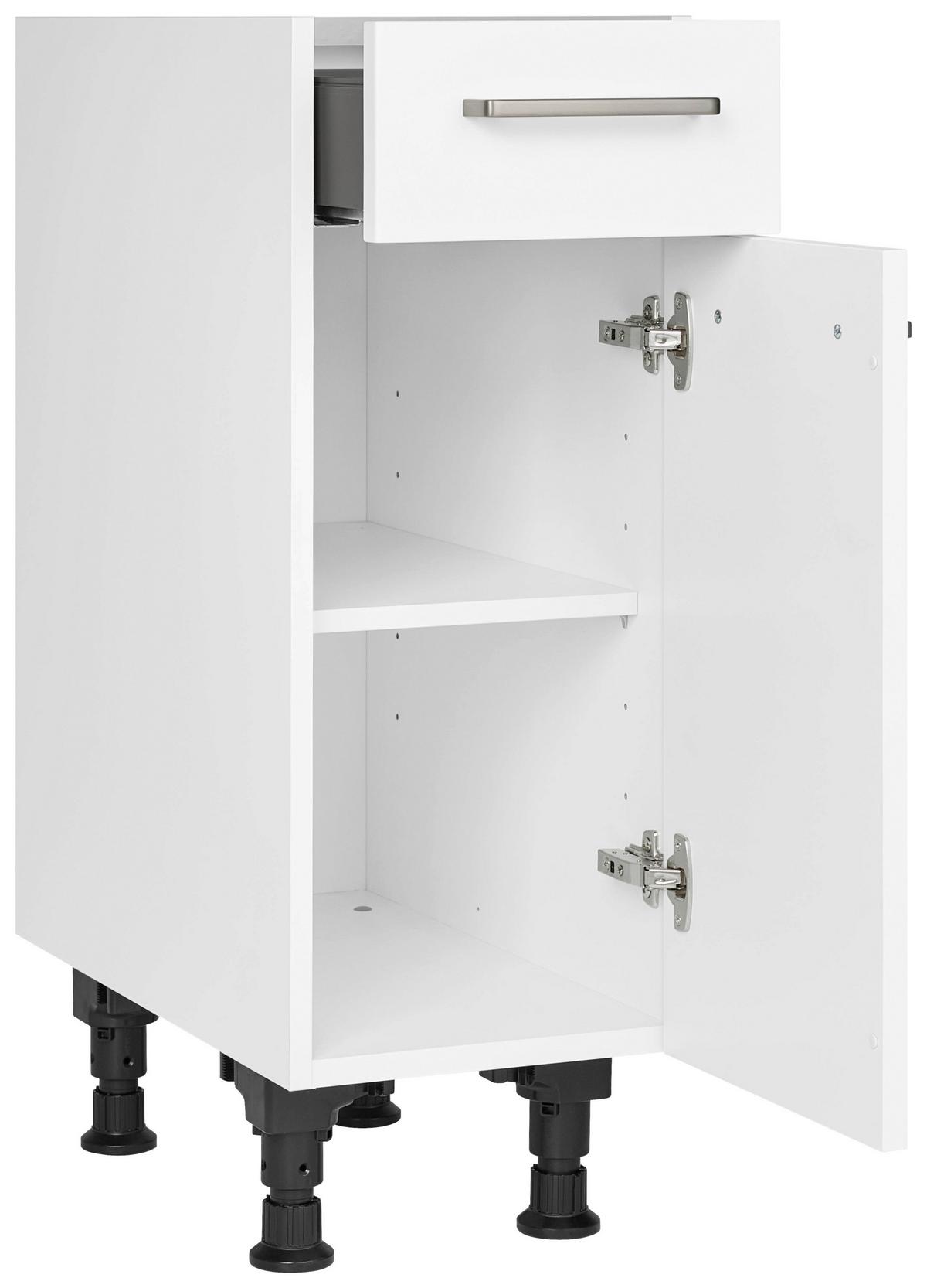 Schubkastenunterschrank Touch Weiß - Edelstahlfarben/Weiß, MODERN, Holzwerkstoff/Metall (30/87/56cm) - Nobilia