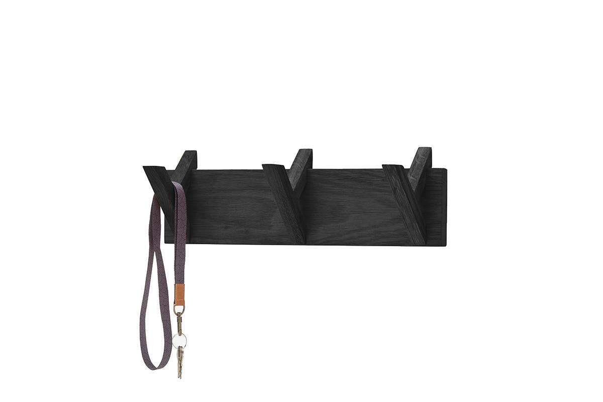 Hakenleiste Bantry in Schwarz - Schwarz, KONVENTIONELL, Holz (40/13/12cm) - Mömax