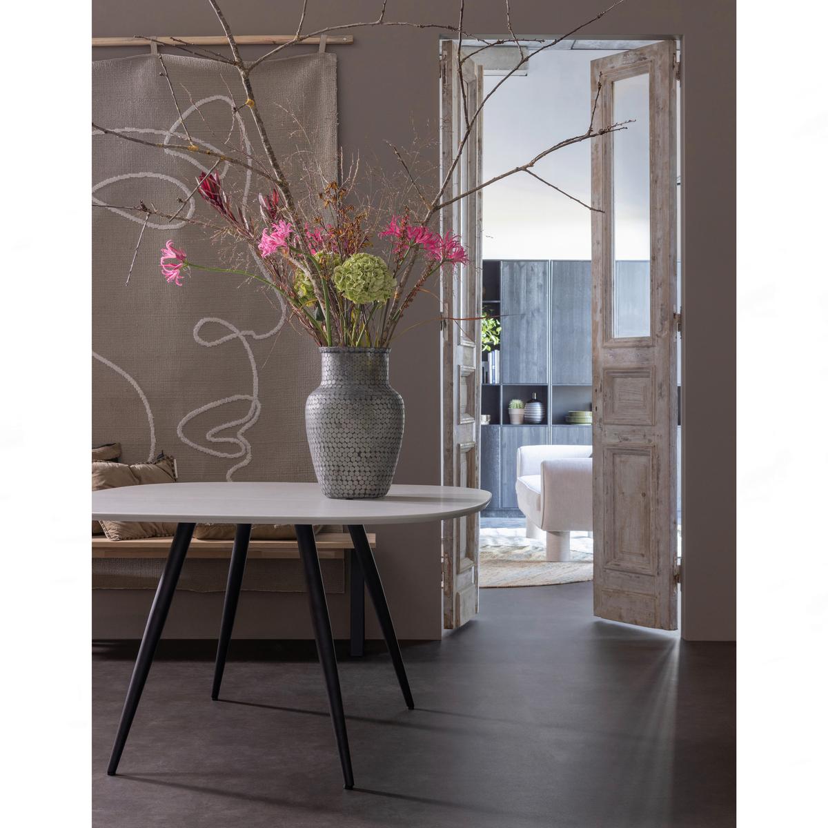 Esstisch Tablo Hellgrau L: 130cm - Hellgrau/Naturfarben, MODERN, Holz (130/130/75cm) - Livetastic