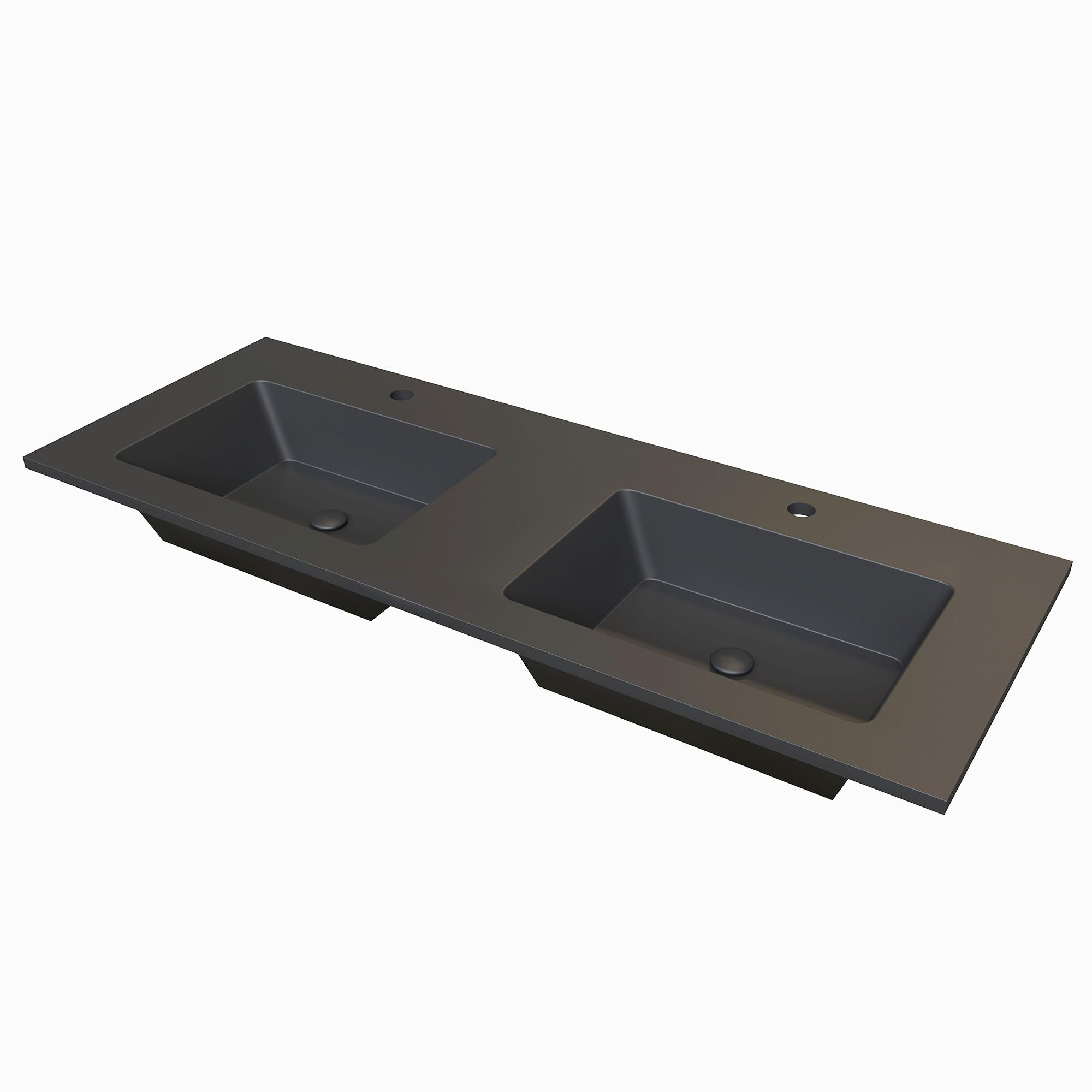 Umivaonik Cellini - crna, Moderno, prirodni materijali (121/46cm)