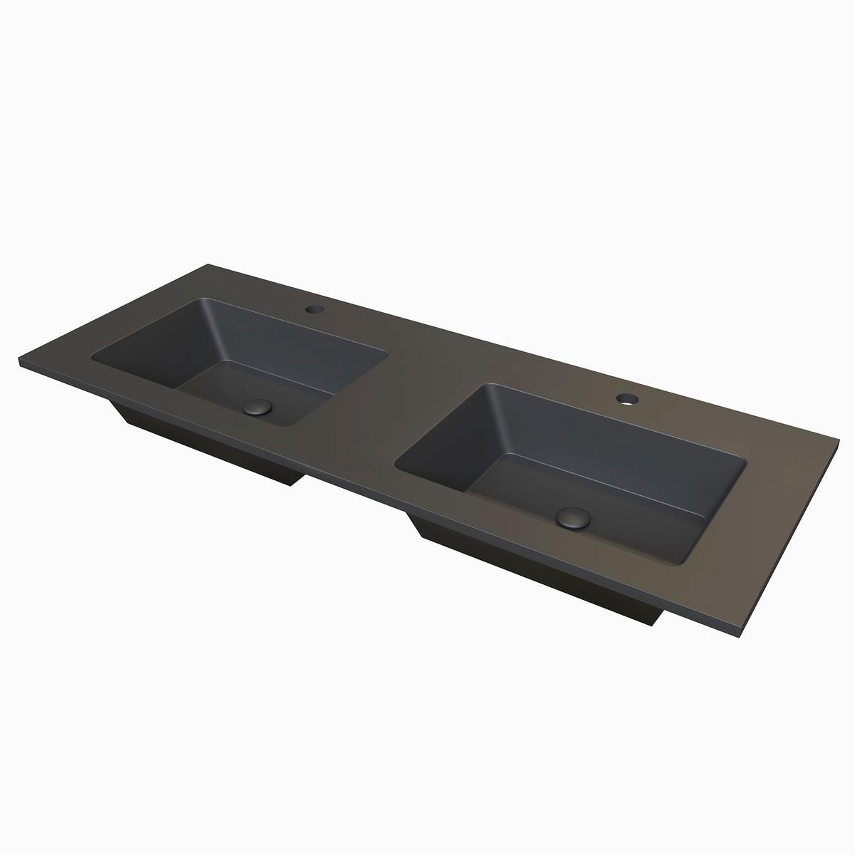 Umivaonik Cellini - crna, Moderno, prirodni materijali (121/46cm)