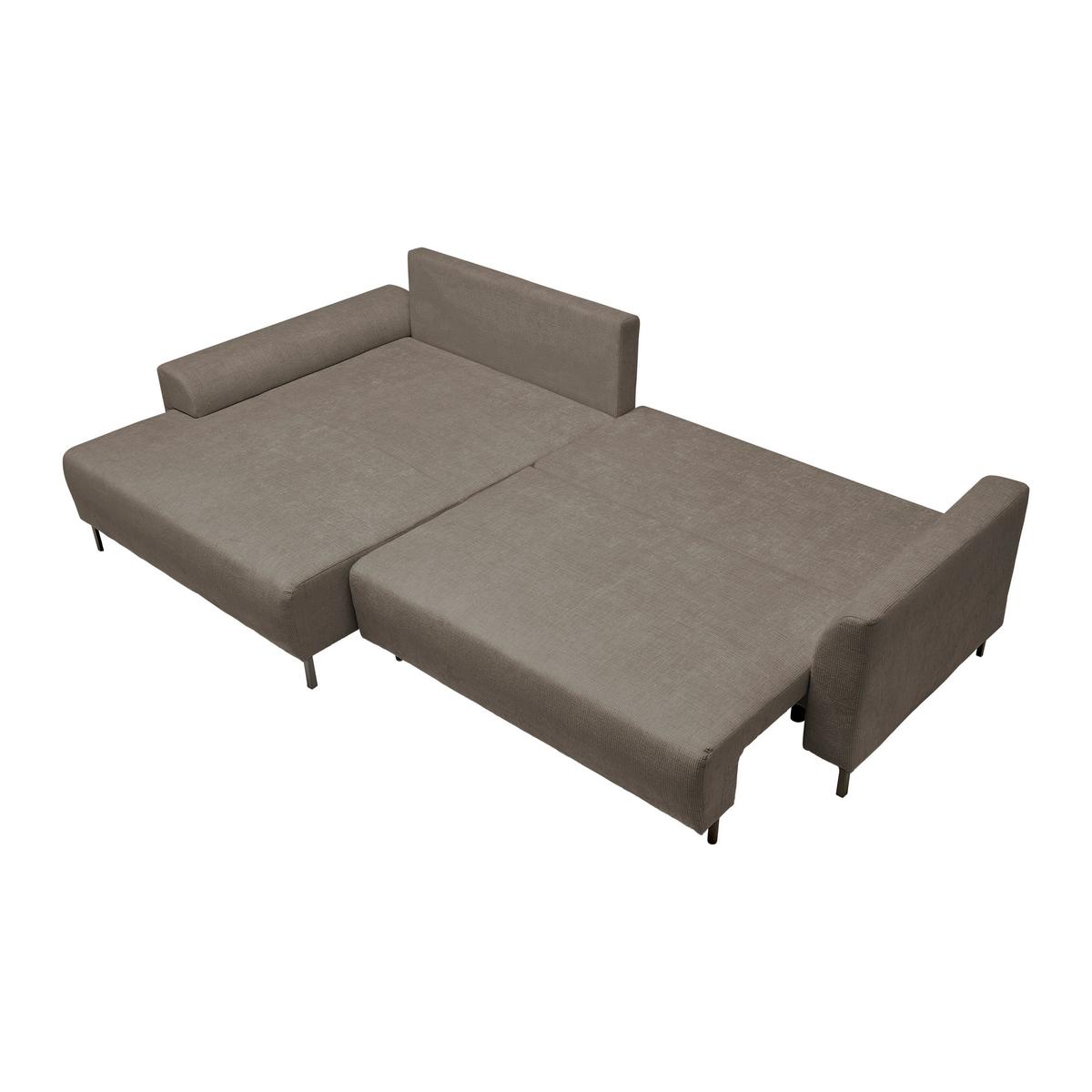 Ecksofa Integra Beige - Taupe/Schwarz, Textil/Metall (170/81-93/294cm) - Mömax