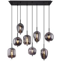 Hängeleuchte Blacky in Grau/Schwarz max. 40 Watt - Schwarz/Grau, MODERN, Glas/Metall (94/34/120cm)