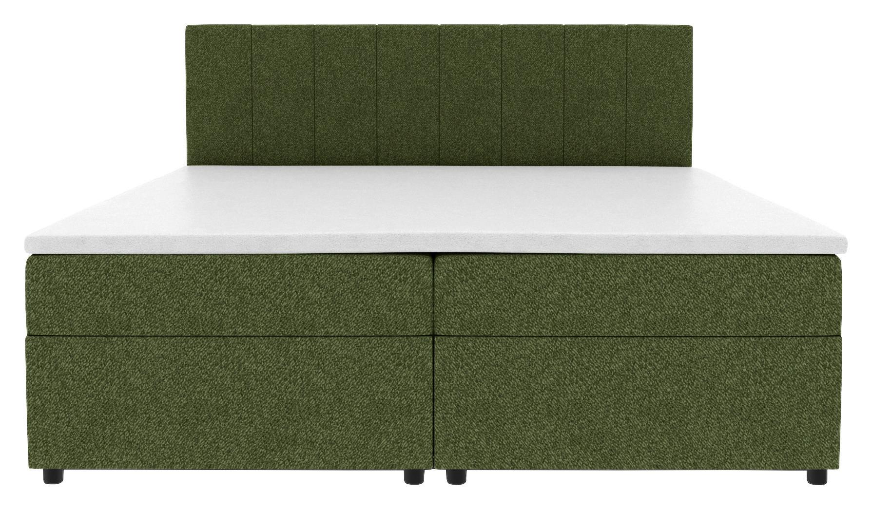 Boxbett Odin Dunkelgrün ca. 140x200cm - Dunkelgrün/Schwarz, KONVENTIONELL, Kunststoff/Textil (140/200cm) - Based