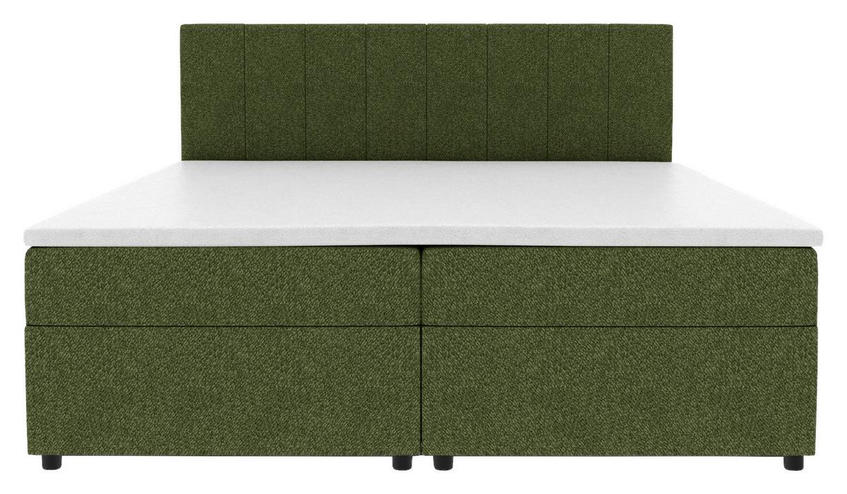 Boxbett Odin Dunkelgrün ca. 180x200cm - Dunkelgrün/Schwarz, KONVENTIONELL, Kunststoff/Textil (180/200cm) - Based