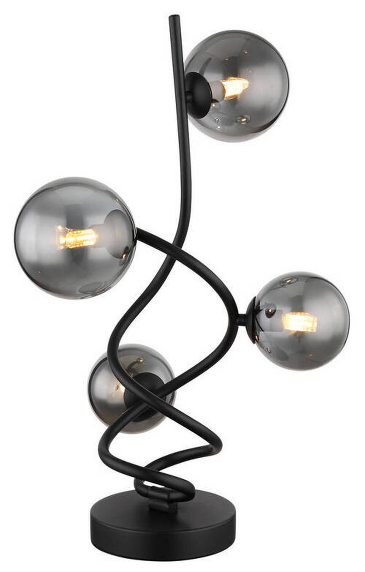 LED-Tischleuchte Riha Schwarz max. 3,5 Watt - Schwarz, Design, Glas/Kunststoff (15/52cm) - Globo