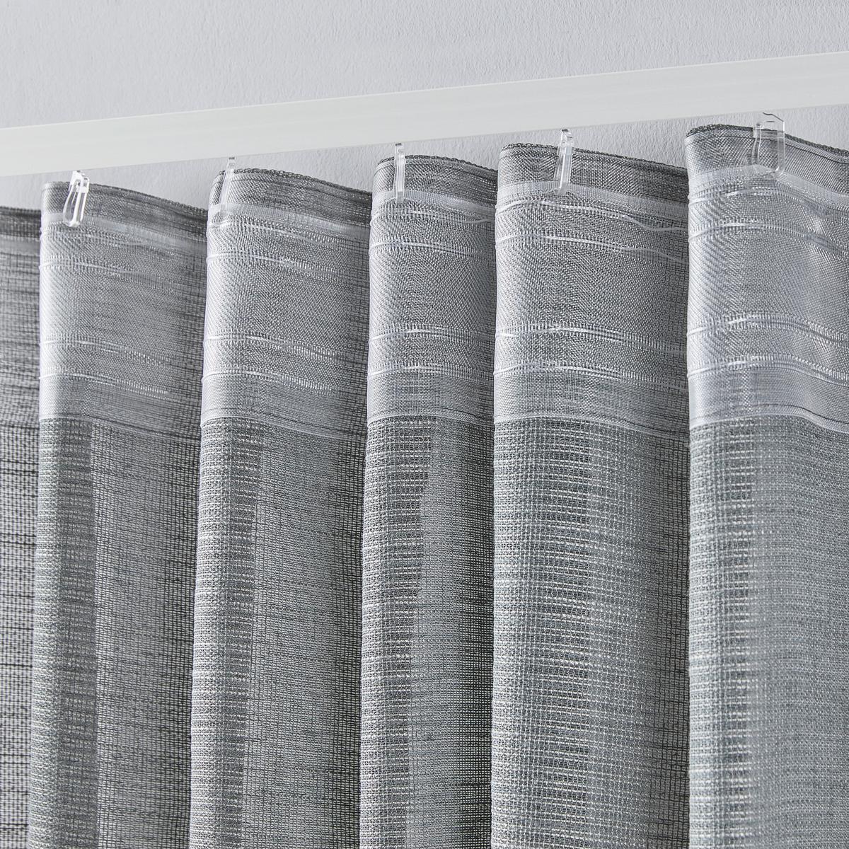 Készfüggöny Eva - szürke, Romantik / Landhaus, textil (140/255cm) - Premium Living