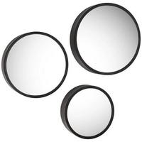 Wanddeko Mirror, 3er-Set - Schwarz, Design, Glas/Metall (30/6.5cm) - Modern Living