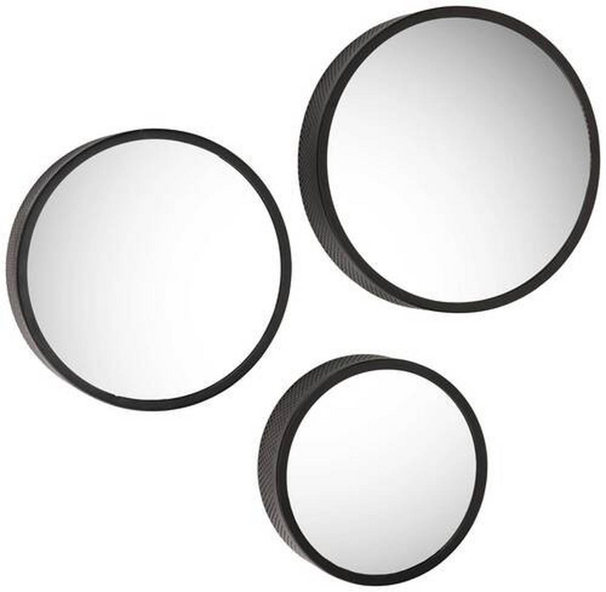 Wanddeko Mirror, 3er-Set - Schwarz, Design, Glas/Metall (30/6.5cm) - Modern Living