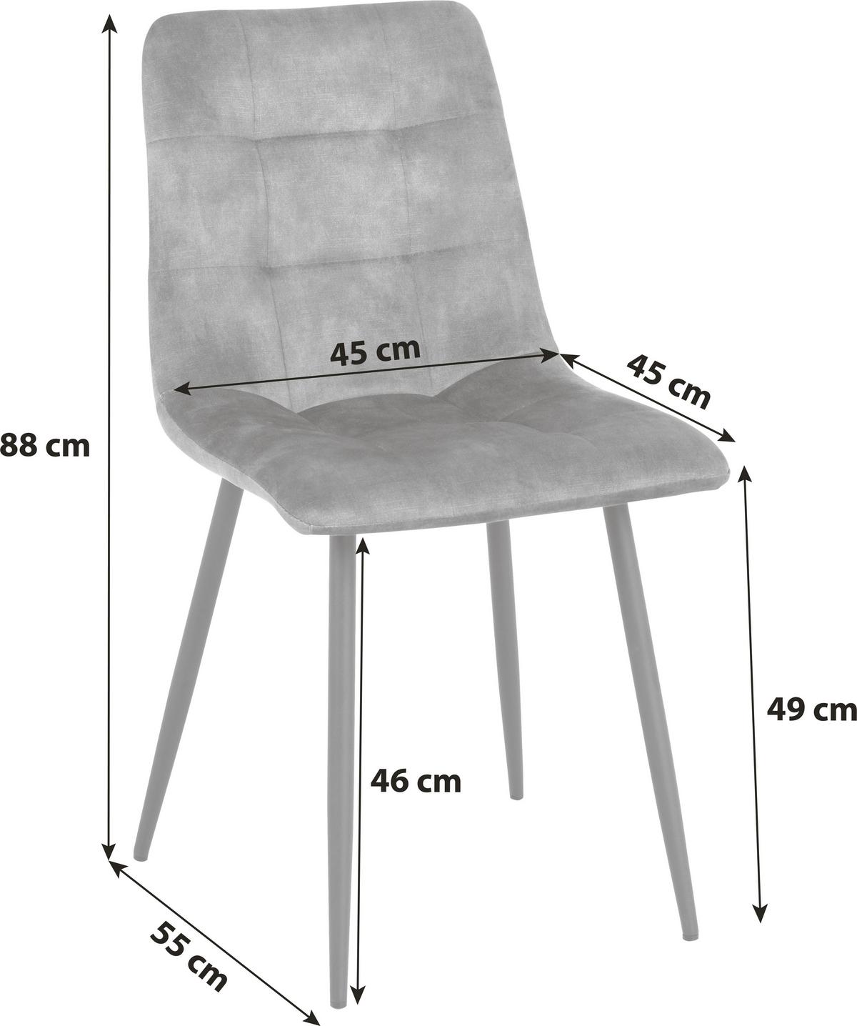 Scaun LECH - negru/gri, Konventionell, lemn/metal (45/88/55cm)