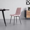 Stuhl Ria Rosa Samt Gepolstert - Schwarz/Rosa, MODERN, Holz/Textil (43,5/87/54cm) - Bessagi Home