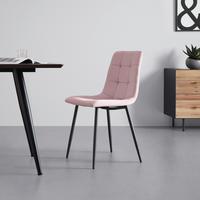 Szék Ria - fekete/rózsaszín, Modern, textil/fa (43,5/87/54cm) - Bessagi Home
