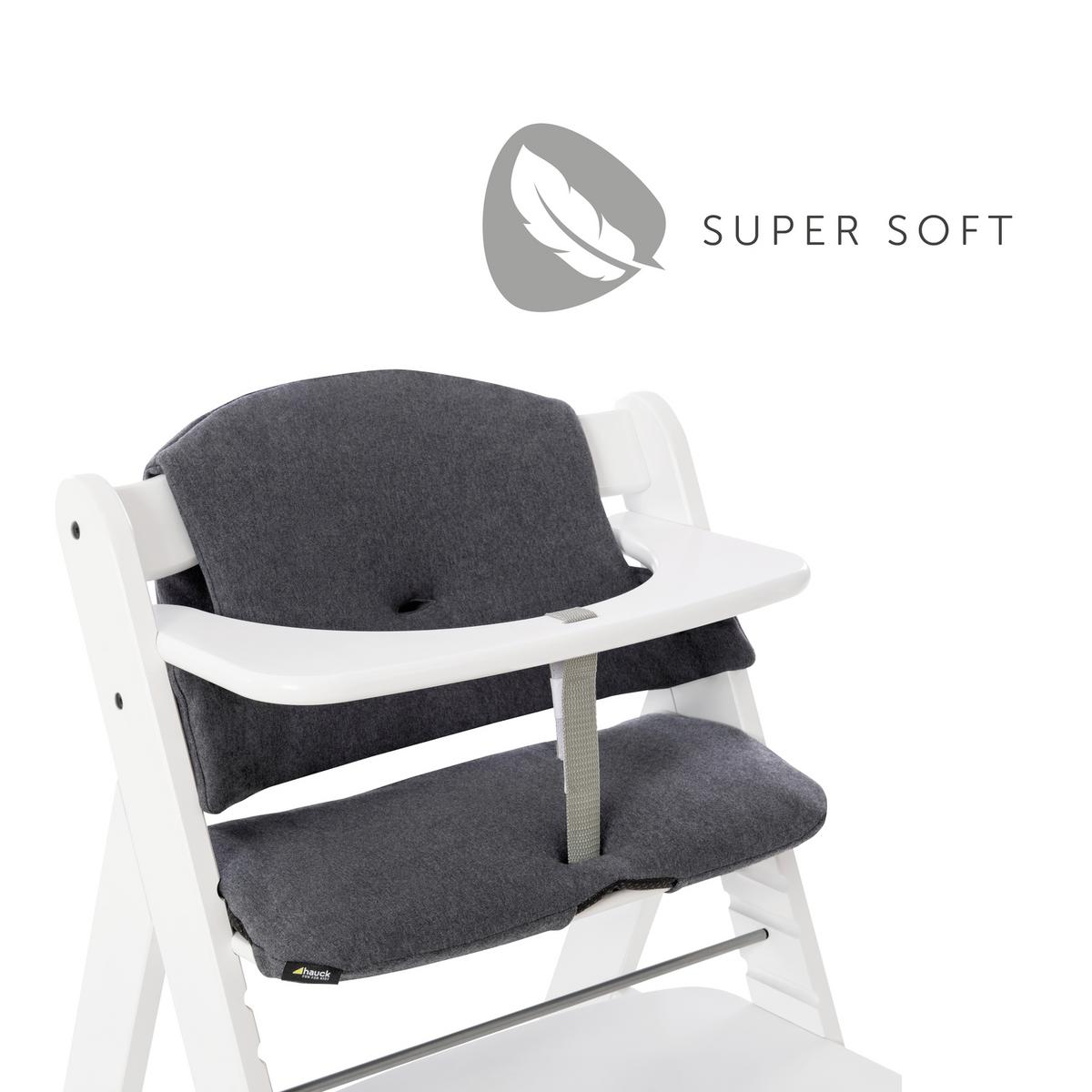 WKŁADKA DO WYSOKIEGO KRZESŁA 667033 - szary, Basics, tkanina (44/24cm) - Hauck