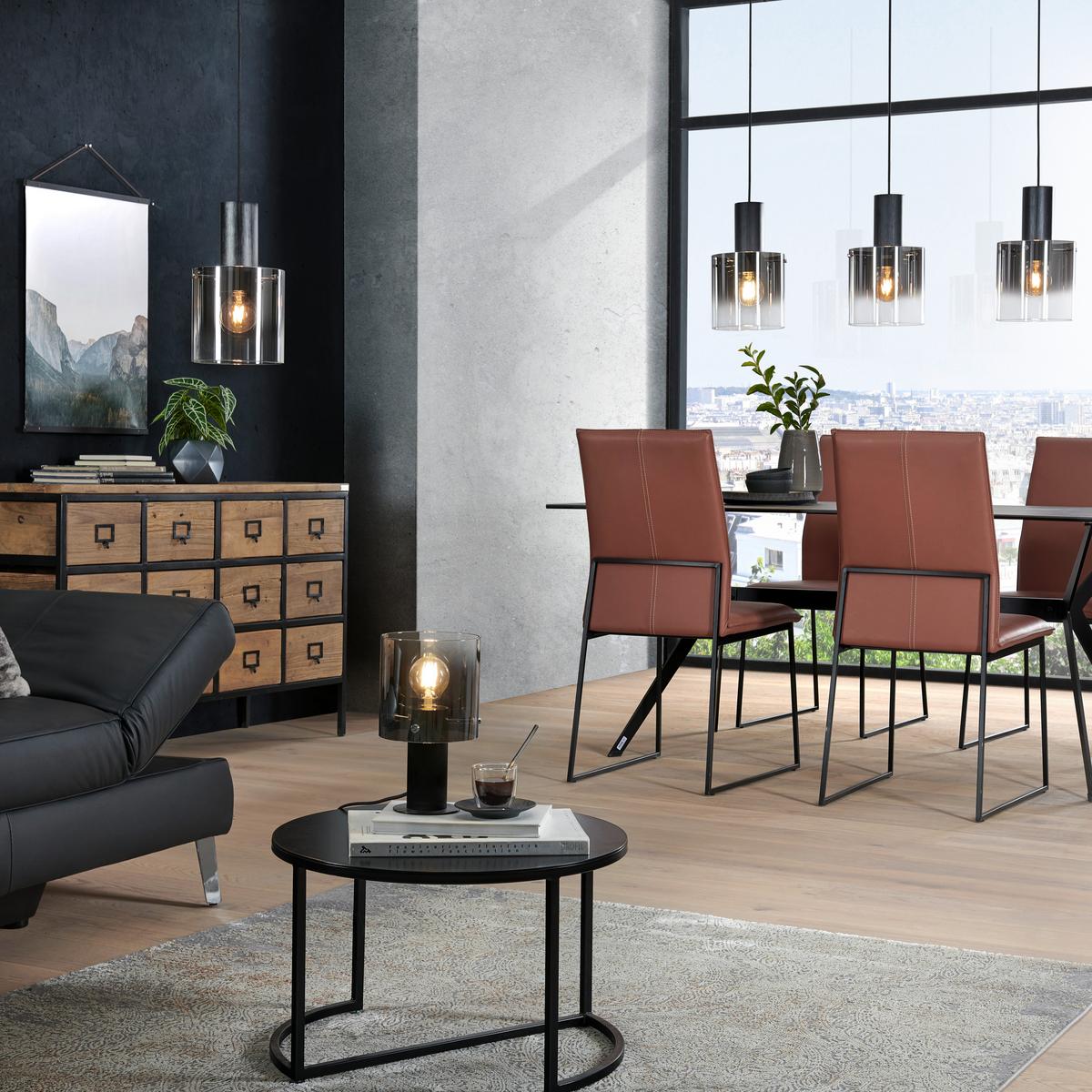 LAMPA WISZĄCA ALESUND - czarny, Design, metal/szkło (90/20/120cm) - Dieter Knoll