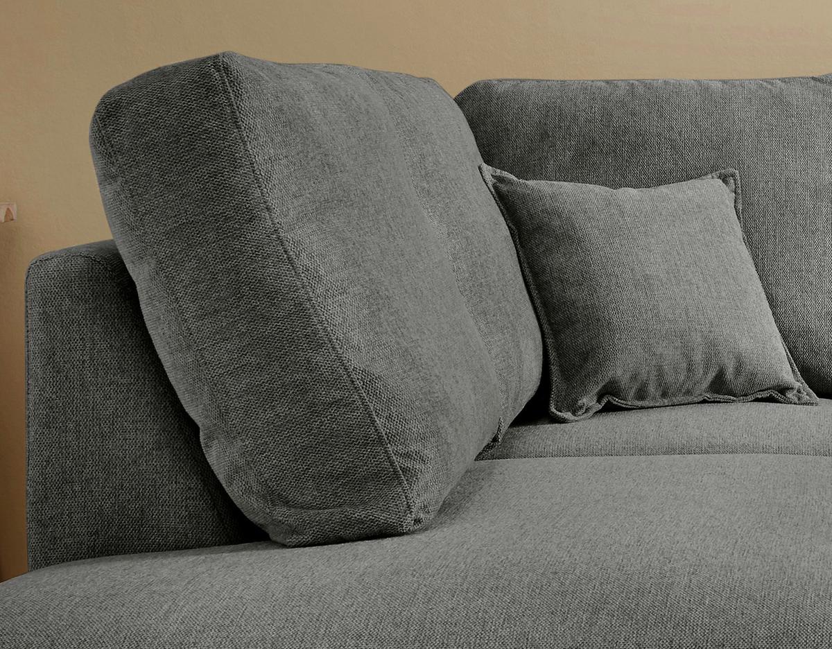 Wohnlandschaft Valentina Anthrazit Struktur - Anthrazit/Naturfarben, KONVENTIONELL, Holz/Textil (200/230cm) - P & B