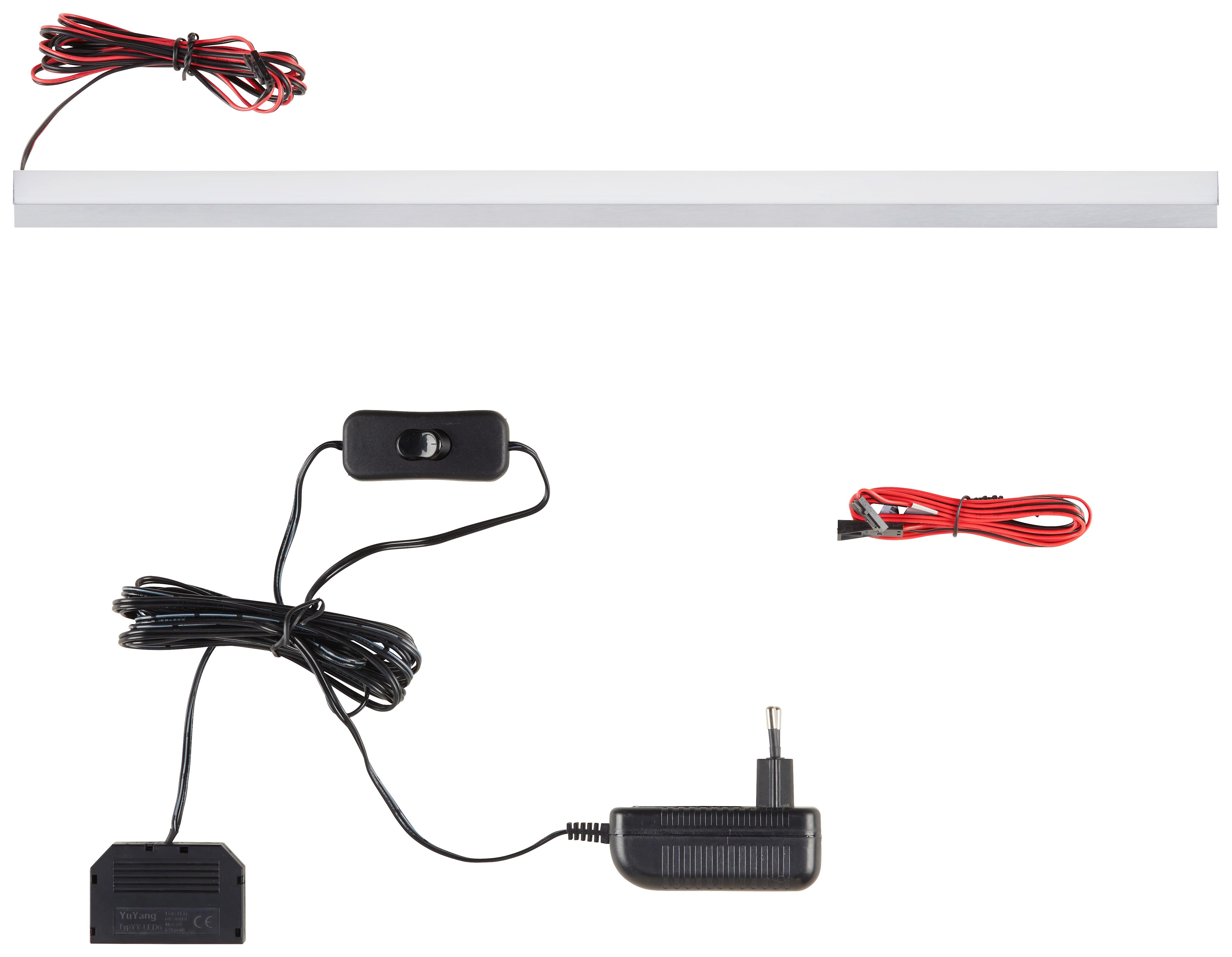 Beleuchtungsset Valera in Silberfarben inkl. Trafo - Silberfarben/Weiß, KONVENTIONELL, Kunststoff/Metall (45/2/2cm) - Premium Living