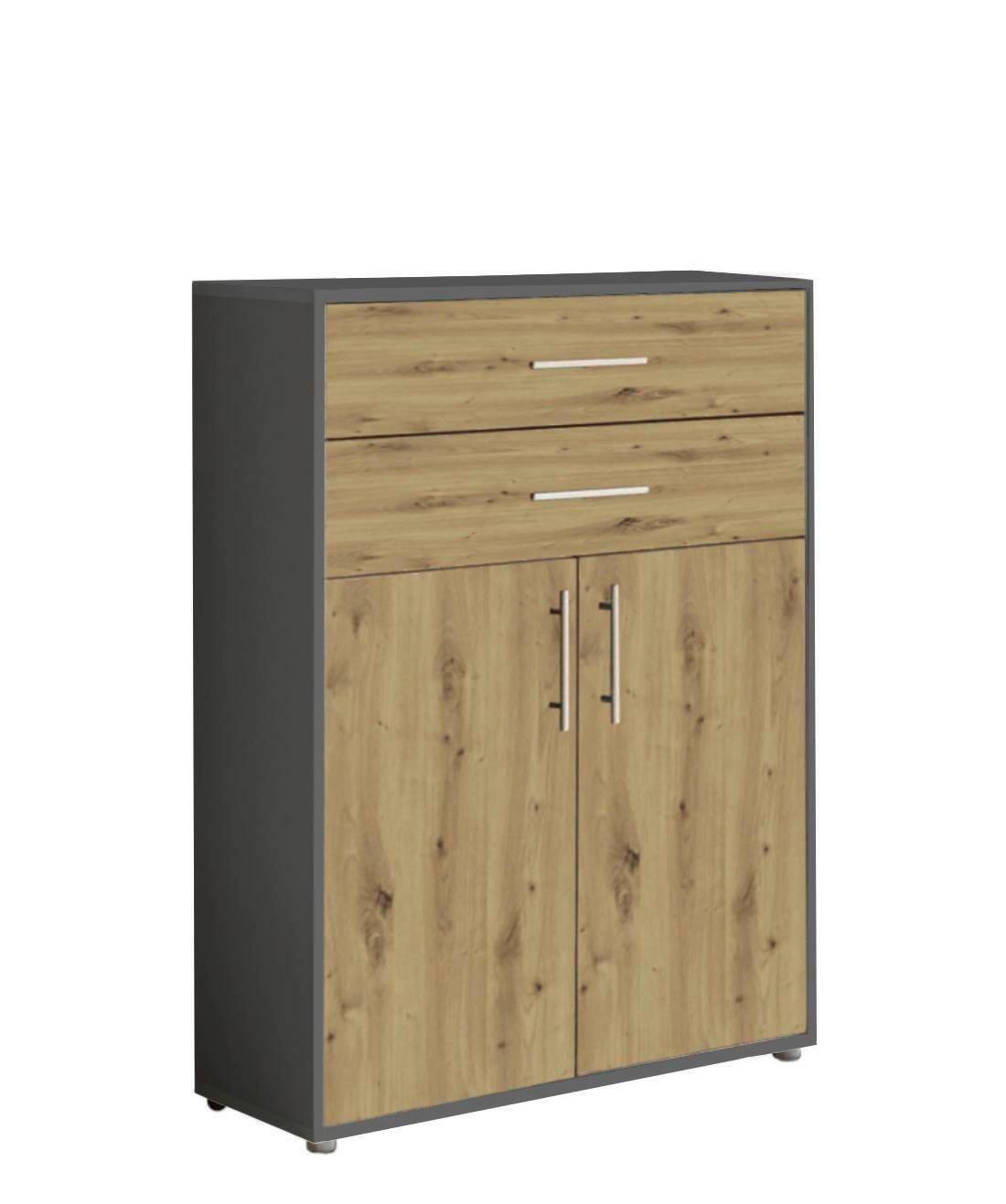 AKTENSCHRANK OFFICE EDITION - Anthrazit/Eiche Artisan, LIFESTYLE, Holzwerkstoff (84,4/113,6/33cm) - MID.YOU