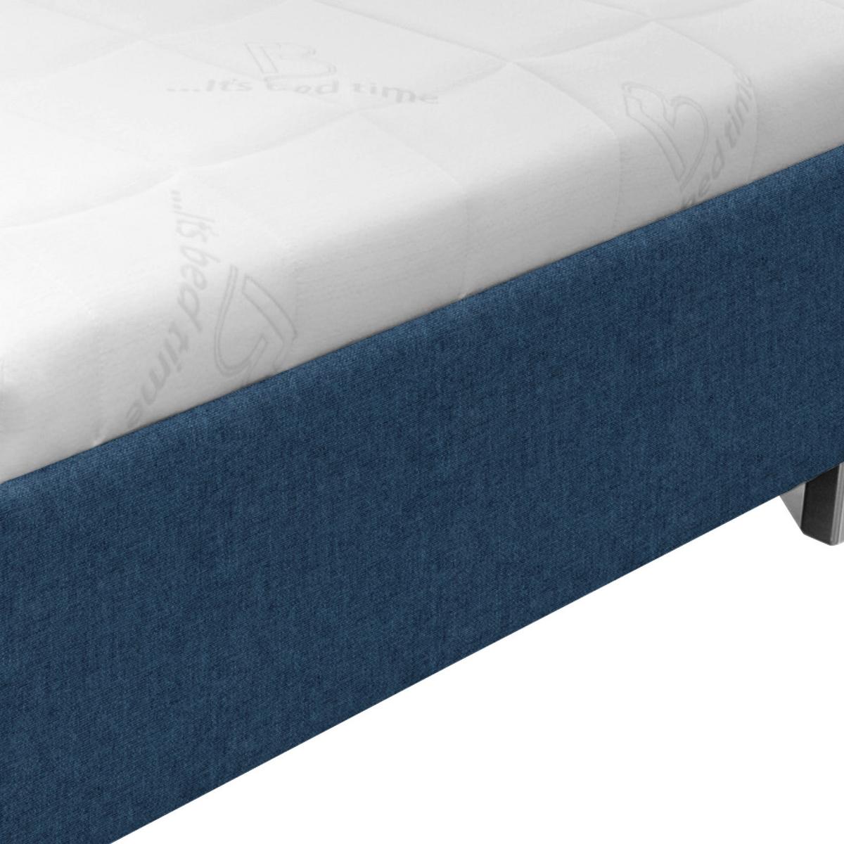Tapecirani Krevet Stilo - bijela/tamno plava, drvo/tekstil (120/200cm)