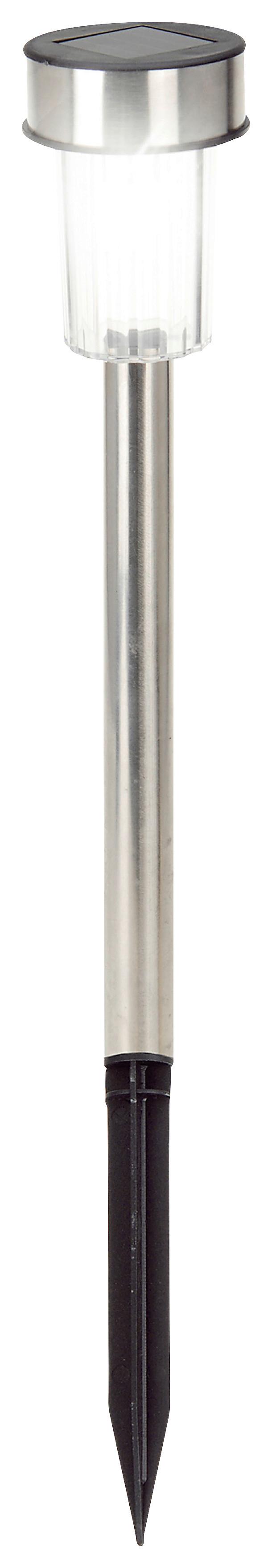 Solarleuchte Bilo Edelstahlfarben/Schwarz - Schwarz, Basics, Kunststoff/Metall (4,8/4,8/36,5cm) - Mömax