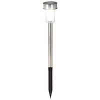 Solarleuchte Bilo Edelstahlfarben/Schwarz - Schwarz, Basics, Kunststoff/Metall (4,8/4,8/36,5cm) - Mömax