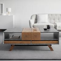 Couchtisch Casper Grau/ Eichefarben MDF mit Stauraum - Eichefarben/Grau, MODERN, Holz (120/60/42cm) - Bessagi Home