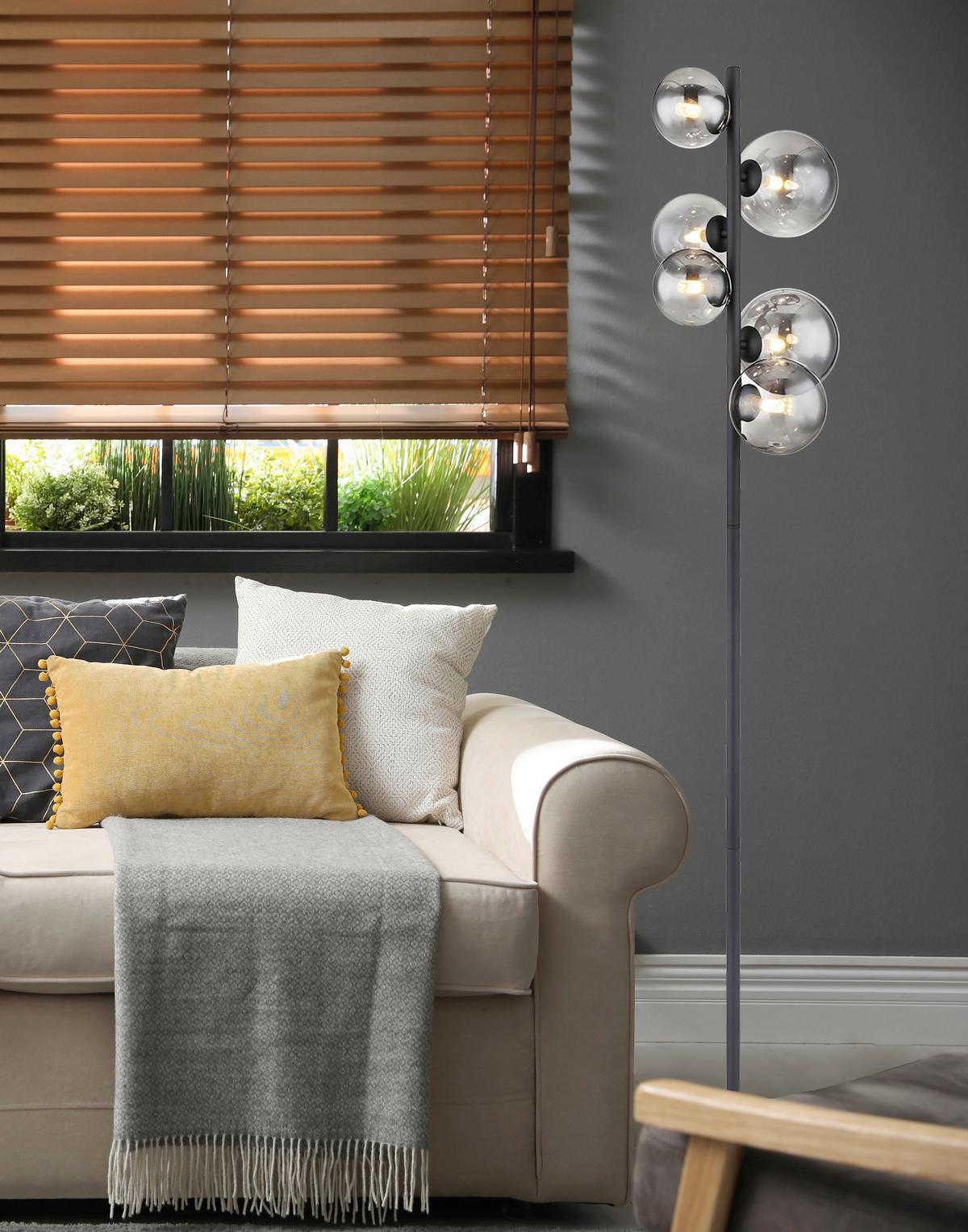 LAMPA STOJĄCA LED VILLA - czarny, Design, metal/szkło (28,5/155cm) - Dieter Knoll