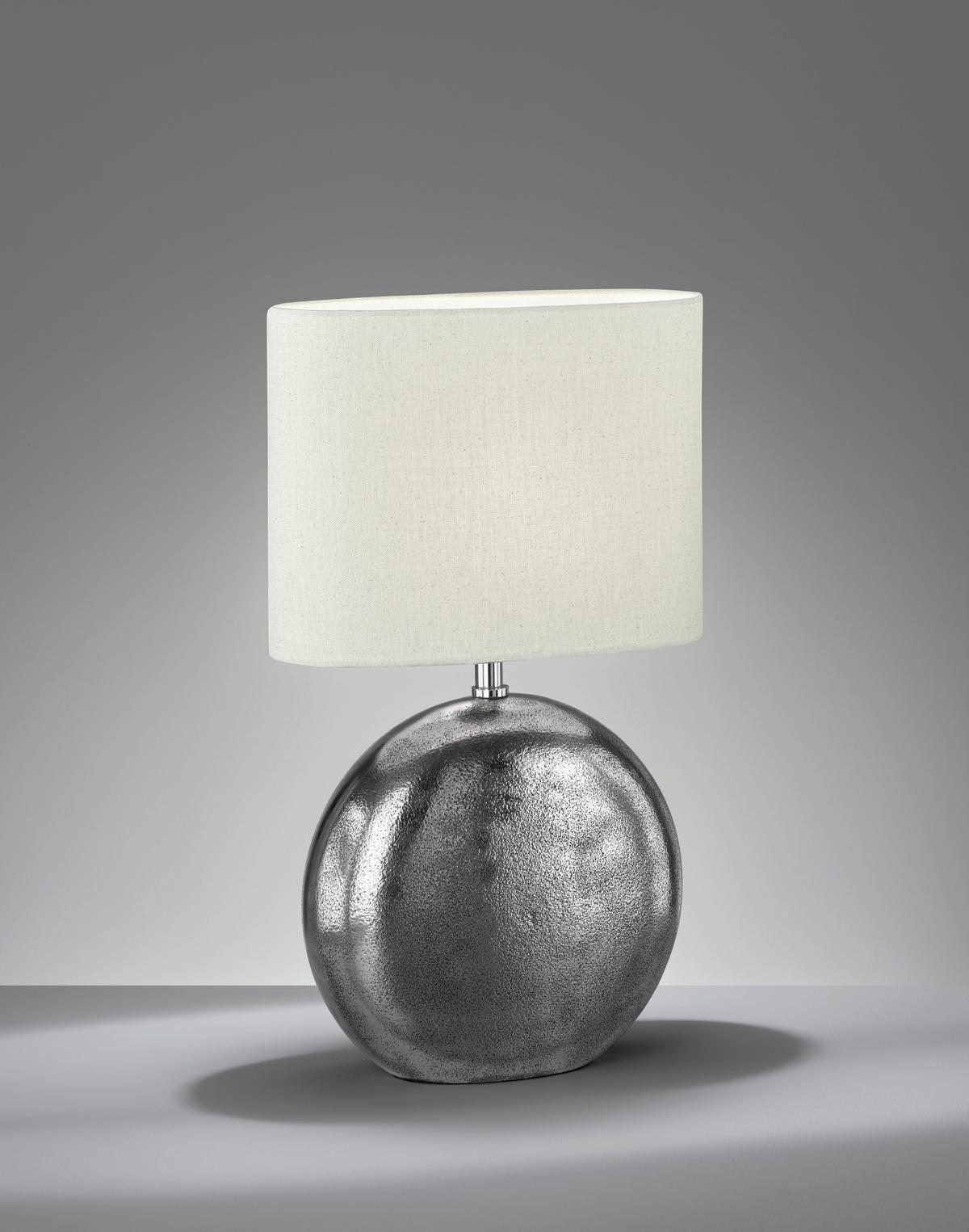 LAMPA STOŁOWA 50507 CHAMBERY - biały/kolor piaskowy, Konventionell, metal/tkanina (34/17/53cm) - Fischer & Honsel
