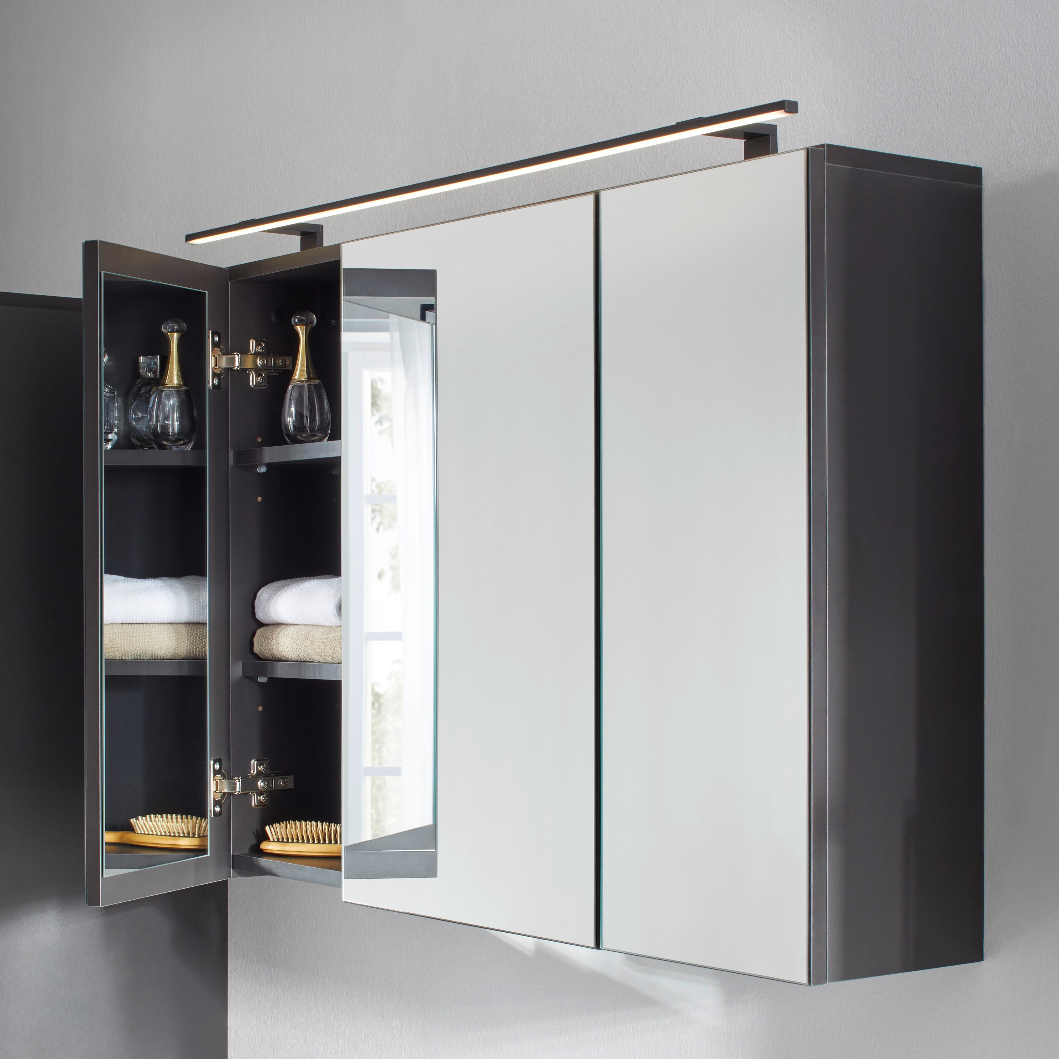 SPEGELSKÅP TIMBER -EXKLUSIV- - Modern, metall/trämaterial (90/65/20cm) - Premium Living