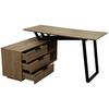 SKRIVBORD LIAM - svart/ek Artisan, Modern, metall/trämaterial (140/120/76cm) - Bessagi Home
