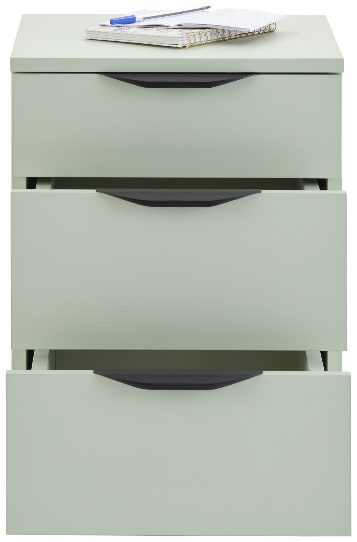 Ladičar Rimini - boje kadulje/crna, Trend, drvni materijal/metal (40/60,1/40cm) - Modern Living