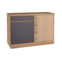 Eckunterschrank Turin ca. 120x86 cm Grau/Eiche - Eiche Wotan/Grau, Design, Holzwerkstoff (120/86/60cm) - Held