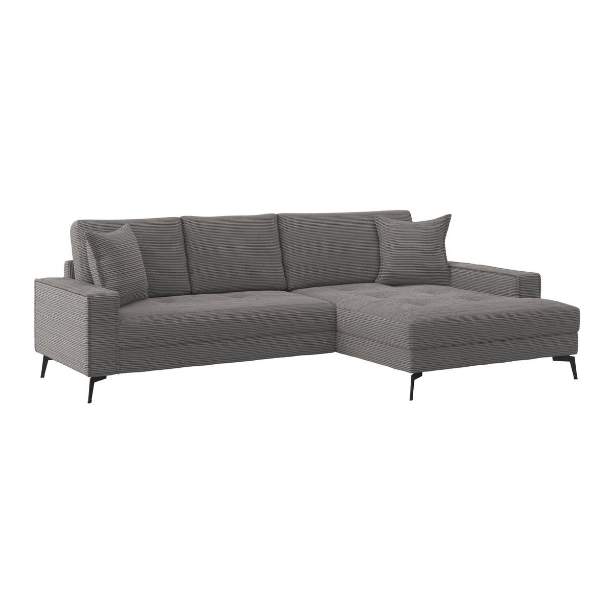 Kutna Garnitura Zero - crna/antracit, Trend, tekstil (286/173cm)