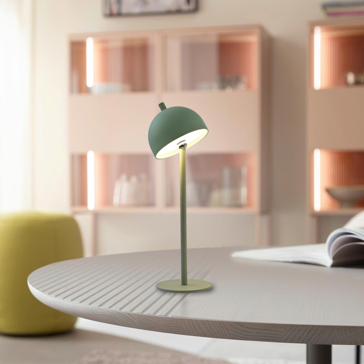 LAMPA STOŁOWA Z AKUMULATOREM 19244-43 BELLIS - szałwiowy, Design, tworzywo sztuczne/metal (11/11/36cm) - Schöner Wohnen