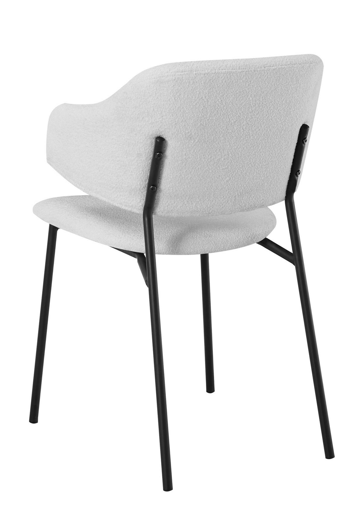 Set Naslanjačev Bouclé, Bela, 2-Delni - črna/bela, Moderno, kovina/tekstil (54/83/59cm) - Livetastic