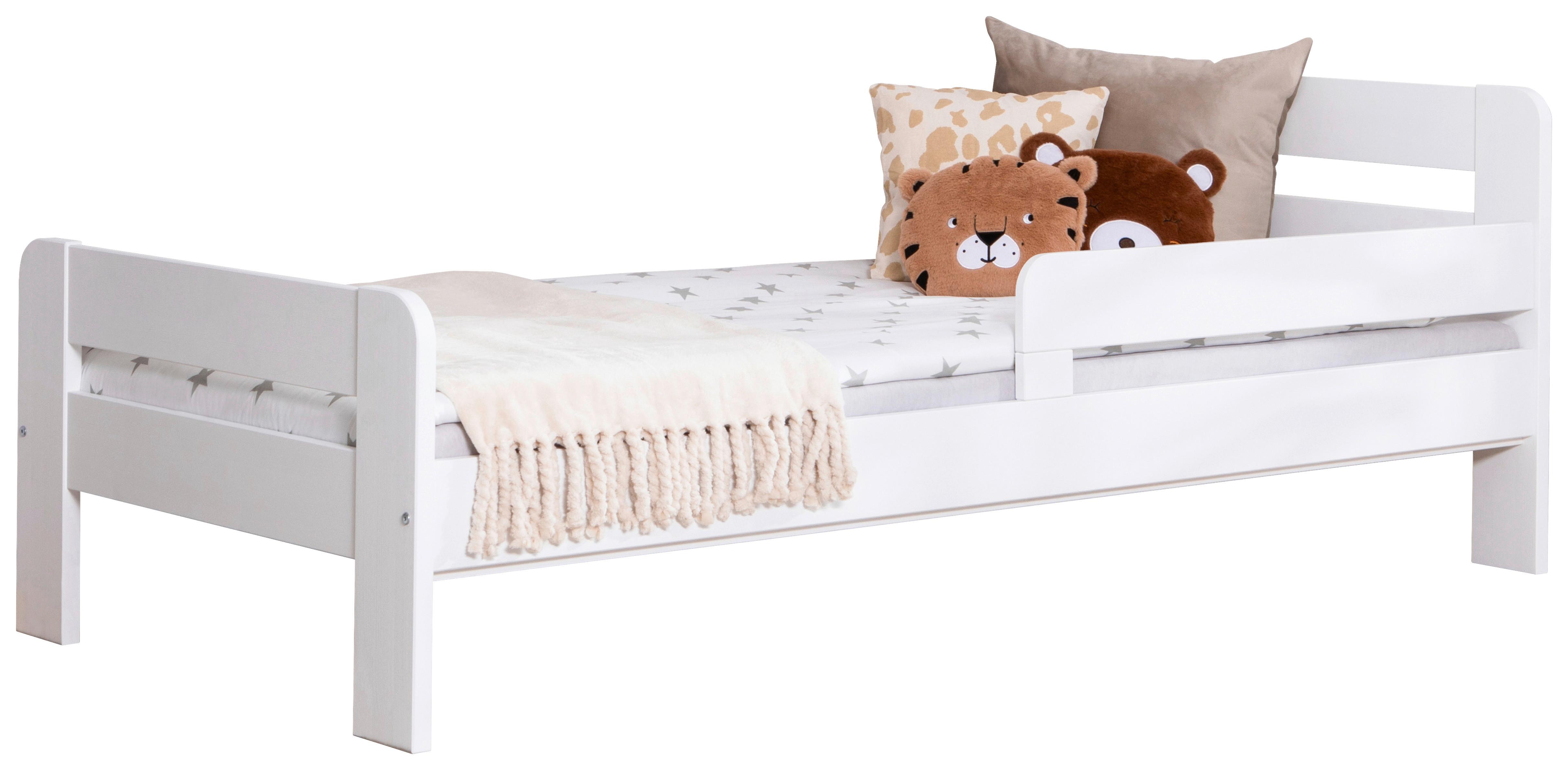 Bett Bennet mit Rausfallschutz ca. 90x200 cm Weiß - Weiß, MODERN, Holz (90/200cm) - MID.YOU