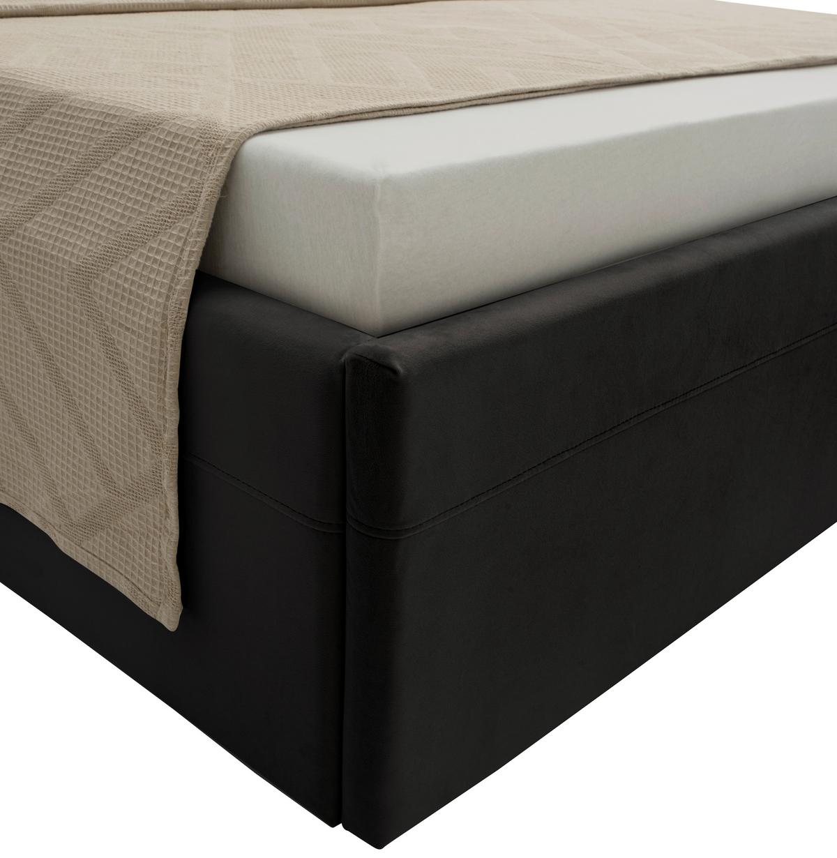 Polsterbett Katar Grau ca. 160x200cm - Schwarz/Grau, KONVENTIONELL, Textil (160/200cm) - Mömax