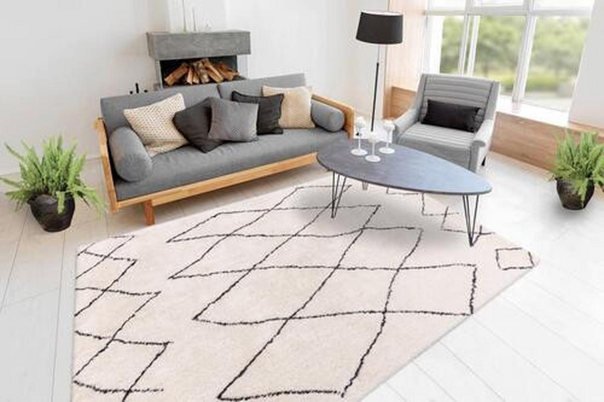 Hochflorteppich Orlando - Beige/Creme, Design, Textil (80/150cm) - Kayoom