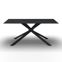 Esstisch Livan Dunkelgrau Keramik ca. 180x90x76 cm - Dunkelgrau/Schwarz, MODERN, Stein/Metall (180/76/90cm) - Bessagi Home