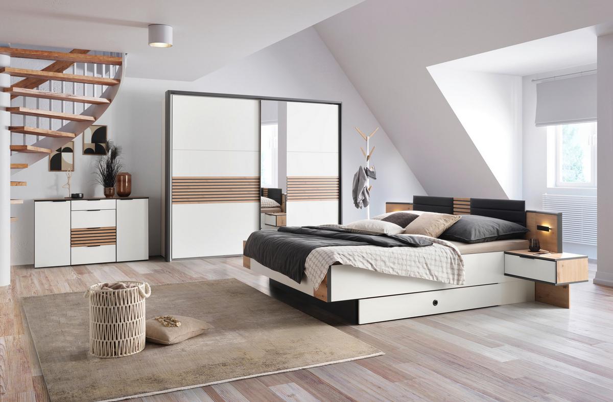 Omara Z Drsnimi Vrati Leo - črna/bela, Konvencionalno, kovina/steklo (250/216/65cm) - Premium Living