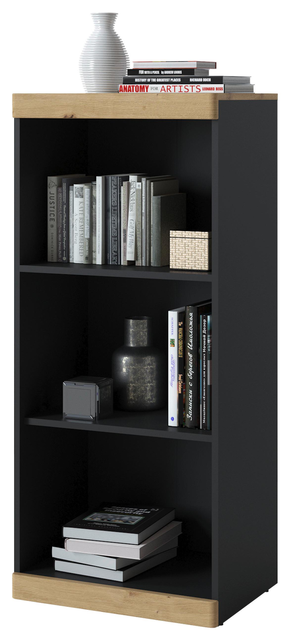 Regal Turino, Antracit, Barva Hrasta - antracit/hrast artisan, Trend, umetna masa/leseni material (54/122,8/39,9cm)