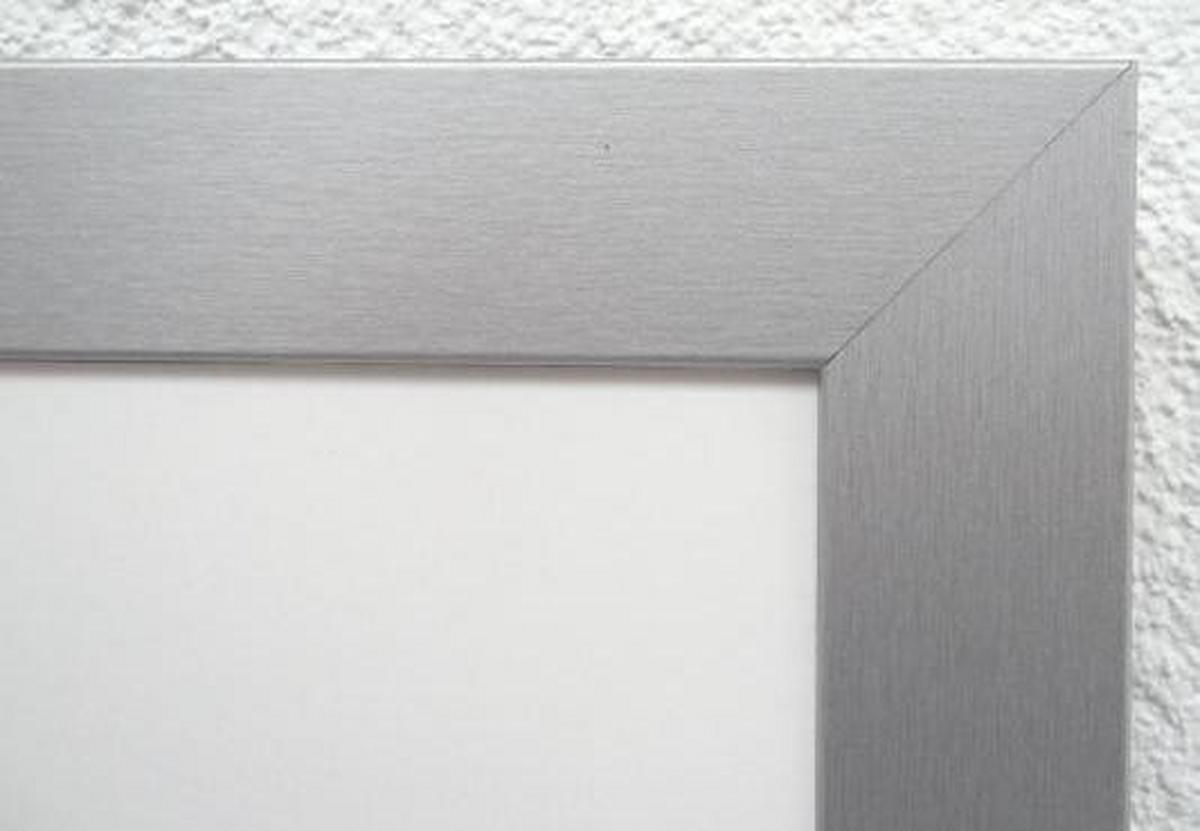 Oglindă de perete SILVER -SB- - argintiu, sticlă/material pe bază de lemn (60/80/2cm) - Modern Living
